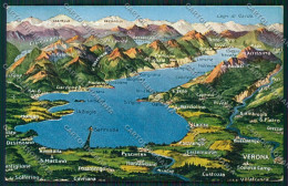 Brescia Lago Di Garda Mappa Cartolina ZC3617 - Brescia