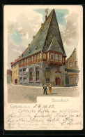 Lithographie Goslar, Gasthaus Brusttuch  - Goslar