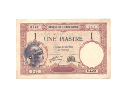 French Indochina 1 Piastre ND 1921-1939 P-48 VF - Andere - Azië