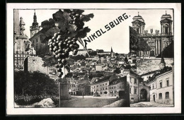 AK Nikolsburg, Zamek, Kostel, Panorama  - Tschechische Republik