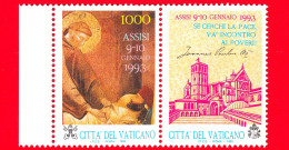 Nuovo - MNH - VATICANO - 1993 - Incontro Di Preghiera Ad Assisi Per La Pace In Europa - San Francesco E Sofferente -1000 - Nuovi