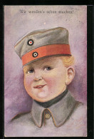 Künstler-AK Knabe In Uniform  - Guerre 1914-18