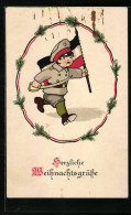 AK Kleiner Junge In Uniform Und Mit Reichsflagge, Kinder Kriegspropaganda  - War 1914-18