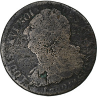 France, Louis XVI, 2 Sols, 1792 / AN 4, Marseille, Bronze, B, Gadoury:25 - Altri & Non Classificati