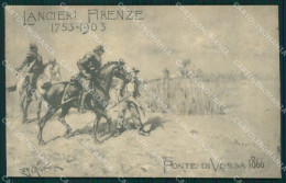 Militari IX Lancieri Firenze Ponte Versa 1906 Origo Cartolina XF2205 - Régiments