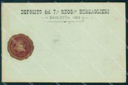 Militari Deposito VII Reggimento Bersaglieri Barletta Cartolina XF1447 - Regiments