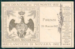 Militari Reggimentali V Reggimento Lancieri Novara Firenze 1902 Cartolina XF2095 - Régiments