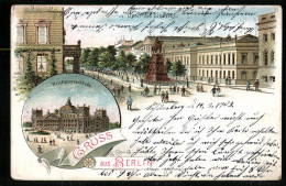 Lithographie Berlin, Unter Den Linden, Reichstagsgebäude  - Mitte