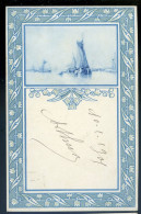 Cpa Des Pays Bas Illustrée , Zuid Holland , Zeeland , Haag , Rotterdam ? Bateaux Voiliers Datée 1901  STEP115 - Verzamelingen & Kavels