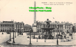 R410776 Paris. Place De La Concorde Et LObelisque. Concord Place And The Obelisk - Monde