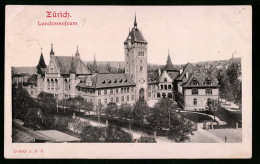 Relief-AK Zürich, Ansicht Vom Landesmuseum  - Autres & Non Classés