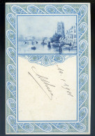 Cpa Des Pays Bas Illustrée Zuid Holland , Zeeland , Haag , Rotterdam , Amsterdam ? église Canaux Pont Datée 1901 STEP115 - Collezioni E Lotti