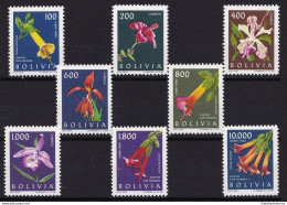 1962 BOLIVIA, Fiori, Flowers, Yvert N° 426/429 + PA  218/221  8 Valori MNH/** - Autres - Amérique