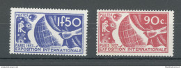 1936 FRANCIA   - N. 326-327 - Esposizione Di Parigi  - 2 Alti Valori - MNH** - Otros & Sin Clasificación