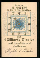 Präge-AK Am 28.04.1902 Sind 1 Milliarde Minuten Seit Christi Geburt Verflossen  - Astronomía