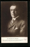 AK President Woodrow Wilson Mit Zwicker, Präsident Der USA  - Hommes Politiques & Militaires