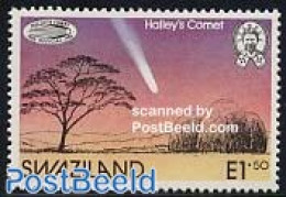 Eswatini/Swaziland 1986 Halleys Comet 1v, Mint NH, Science - Astronomy - Halley's Comet - Astrología