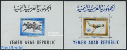 Yemen, Arab Republic 1964 Sports 2 S/s, Mint NH, Nature - Sport - Horses - Athletics - Olympic Games - Sport (other An.. - Athletics