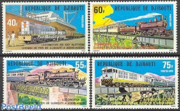 Djibouti 1979 Railways 4v, Mint NH, Transport - Railways - Ships And Boats - Art - Bridges And Tunnels - Treinen