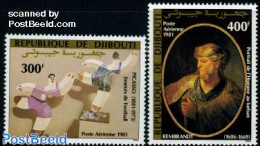 Djibouti 1981 Picasso/Rembrandt 2v, Mint NH, Sport - Football - Art - Pablo Picasso - Rembrandt - Yibuti (1977-...)