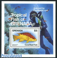 Grenada 1984 Fish S/s, Mint NH, Nature - Sport - Fish - Diving - Pesci