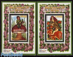 Ghana 2000 Stamp Show, Mushrooms 2 S/s, Mint NH, Nature - Mushrooms - Hongos
