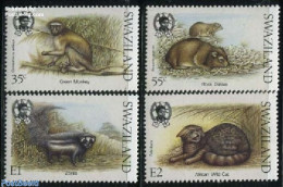 Eswatini/Swaziland 1989 Animals 4v, Mint NH, Nature - Animals (others & Mixed) - Cat Family - Cats - Monkeys - Swaziland (1968-...)