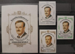 N2326- Syria 1978 Complete Set MNH 3v. + S/S - Mi. 1412/1414 + Block 59 - President Hafez Al-Assad - Siria