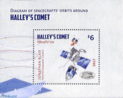Niuafo'ou 2017 Halley's Comet S/s, Mint NH, Science - Transport - Astronomy - Space Exploration - Halley's Comet - Astrología