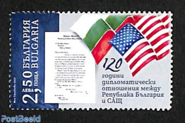 Bulgaria 2023 Diplomatic Relations With USA 1v, Mint NH, History - Flags - Unused Stamps