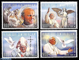 Central Africa 2020 Pope John Paul II 4v , Mint NH, Religion - Pope - Papes