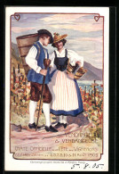 Künstler-AK Vevey, Vendangeur & Vendangeuse, Fete Des Vignerons 1905  - Vevey