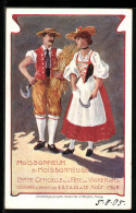 Künstler-AK Vevey, Moissonneur & Moissonneuse, Fete Des Vignerons 1905  - Vevey