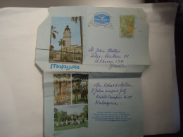 MALAYSIA  AEROGRAMME  1977 BUTTERFLIES  POSTED GREECE - Maleisië (1964-...)