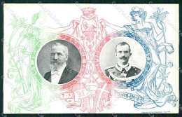 Reali Royalty Savoia Vittorio Emanuele III Loubet Tricolore Cartolina XF6447 - Autres & Non Classés