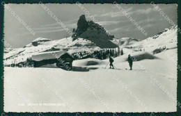 Belluno Cortina D'Ampezzo Becco Di Mezzodì Nevicata Sci Foto Cartolina VK0184 - Belluno