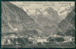 Aosta Courmayeur Mappa PIEGA FORI ABRASA Cartolina VK0268 - Aosta