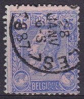 Belgique - N°48 Oblit. - 25c Léopold II 1884 - Impression Double (très Marquée Sur Le 25 De Droite) - 1884-1891 Leopold II