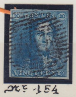 Belgique - N°2 - Epaulette 20c Bleu Pos.154 P113 TAMISE - 1849 Epauletten