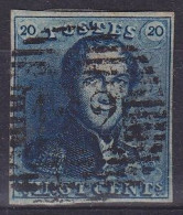 Belgique - N°2 - Epaulette 20c Bleu P122 TURNHOUT - 1849 Epauletten