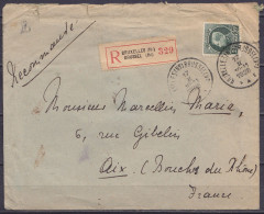 L. Recommandée Affr. N°216 Càd "BRUXELLES (N°) BRUSSEL (N°) /17 II 1928 Pour AIX Bouches Du Rône (au Dos: Càd Arrivée AI - 1921-1925 Petit Montenez