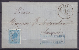 L. Affr. N°18 Lpts "82" Càd CHIMAY /27 OCT 1863 Pour LIERRE (au Dos: Càd Arrivée LIERRE) - 1865-1866 Profilo Sinistro