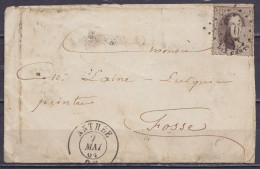 L. Affr. N°14 Lpts "10" Càd ANTHEE /7 MAI 1864 Pour FOSSES (au Dos: Càd Arrivée FOSSES) - 1863-1864 Medallions (13/16)