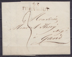L. Datée 2 Janvier 1816 De TURNHOUT Pour GAND - Griffe Brune "93 / TURNHOUT" (non-reprise Chez Herlant) - Port "3" - 1815-1830 (Periodo Olandese)