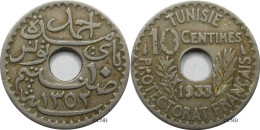 Tunisie - Protectorat Français - Ahmed I Bey - 10 Centimes 1933-AH1352 - TTB/XF40 - Mon5569 - Tunesië