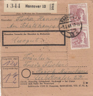 Paketkarte 1948: Hannover Nach Haar B. München, Leergut - Storia Postale