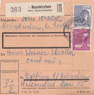 Paketkarte 1948: Neunkirchen über Aglasterhausen Nach Eglfing - Storia Postale