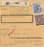 Paketkarte 1947: Leeder, Sattlermeister Nach Gmund, Postsek. Witwe - Storia Postale