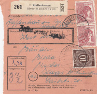 Paketkarte 1948: Pfaffenhausen über Mindelheim Nach Haar, Wertkarte - Storia Postale