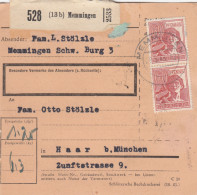 Paketkarte 1948: Memmingen Nach Haar Bei München - Storia Postale